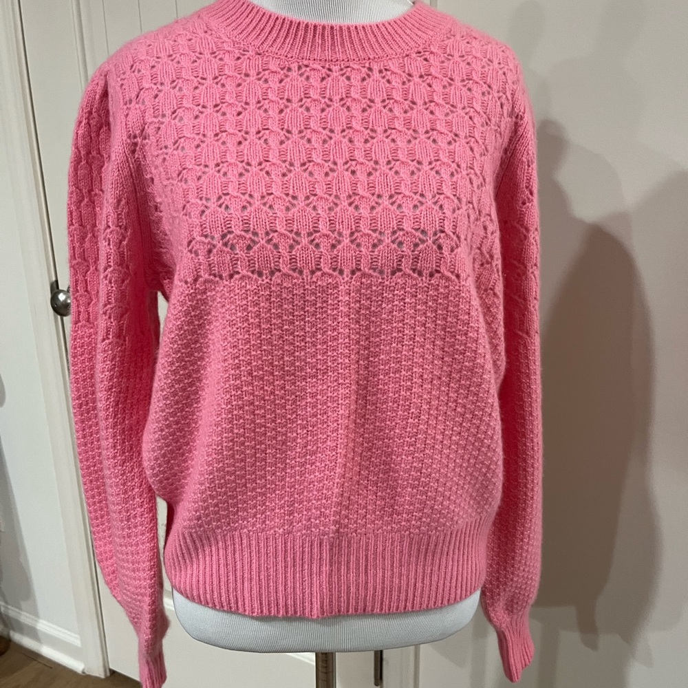 White + Warren Textured Pink Sweater
